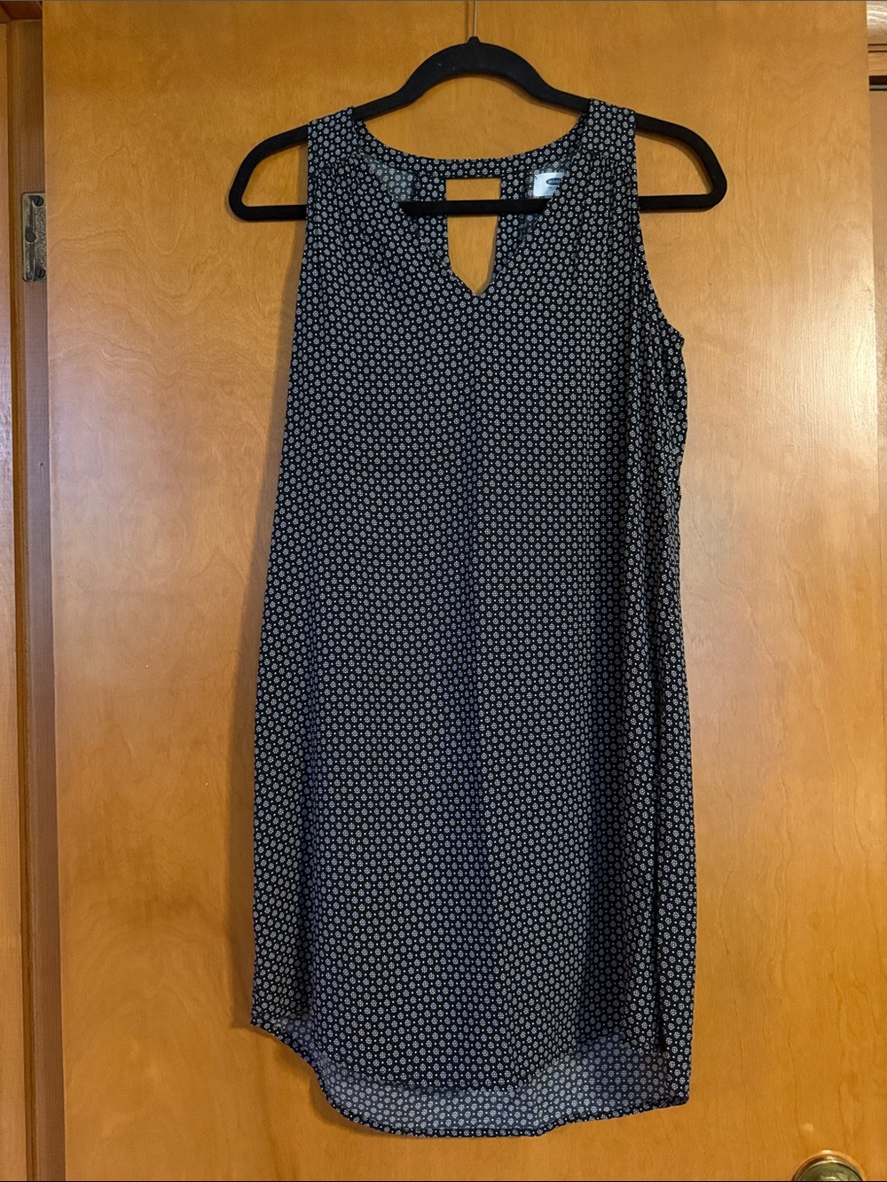 Old Navy Sleeveless Black Dress with White Dot Print